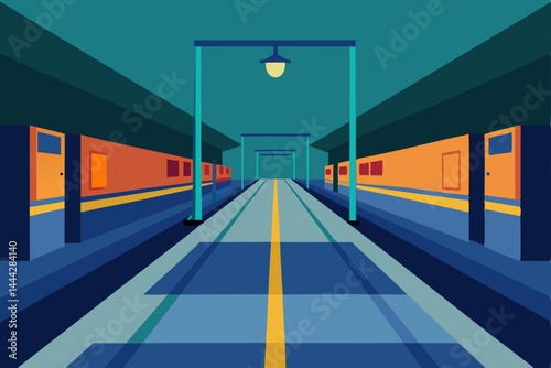 Subway Station A Vibrant Vector Illustration of Urban Transit