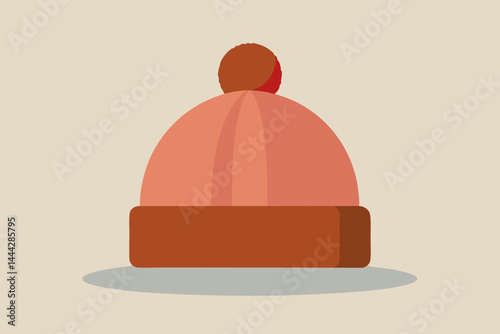 Red and white background vector illustration with a Christmas bell, chef's hat, and dinner cloche pictogram, symbolizing restaurant menu design