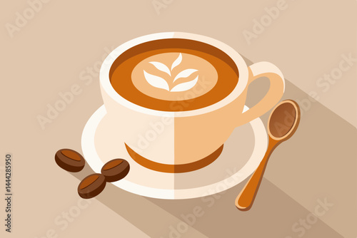 A warm cup of coffee, rich with the aroma of roasted beans