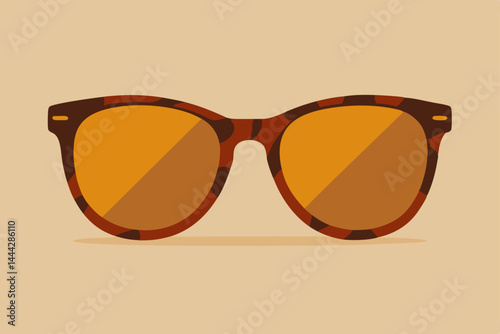 Retro vector illustration of stylish black plastic frame sunglasses, perfect for summer fashion and eye protection
