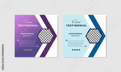 Testimonial design simple and professional for social media post or client /customer feedback and review