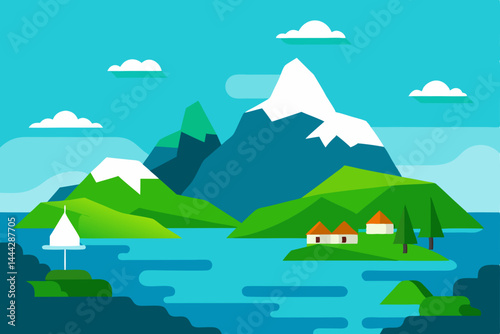 Serene Island Escape Picturesque Mountain Views and Coastal Serenity