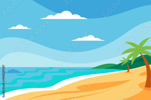 Tropical Beach Paradise Idyllic Summer Vacation Scene