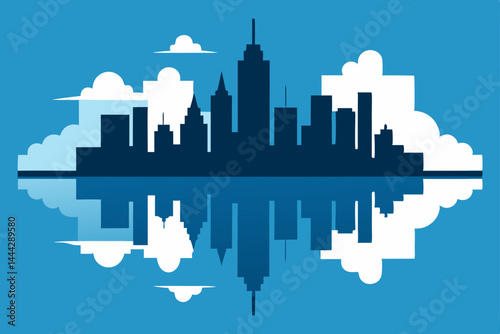 Majestic Cityscape Skyline Reflection Urban Architecture and Design