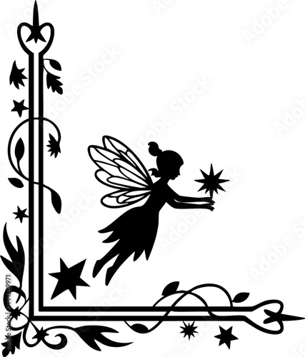 Fairy Silhouette Corner Design