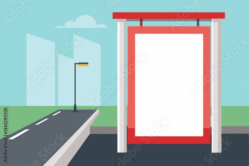 Blank Billboard Mockup City Street Advertising Template