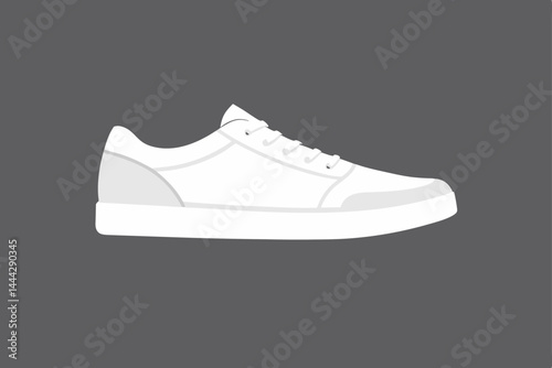Minimalist White Sneaker Design Simple, Clean, and Stylish Footwear Illustration