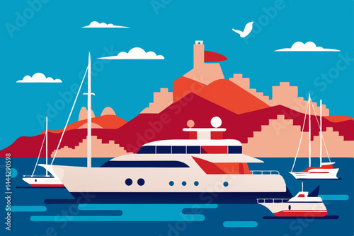 Luxury Yacht in Coastal City A Stunning Mediterranean Escape
