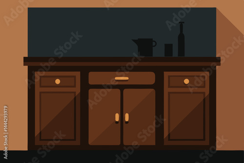 Elegant Dark Wood Cabinet Design Modern Home Bar Furniture