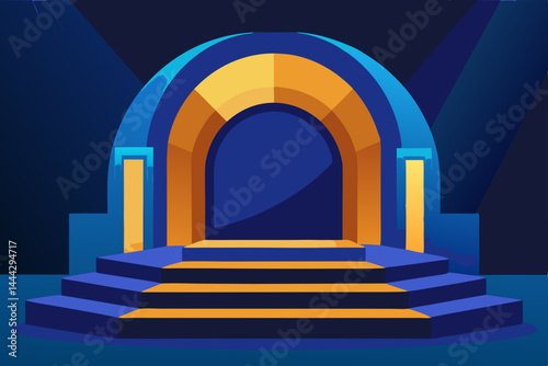 Ancient stone archways bathed in light reveal historic corridors, echoing centuries of travel and religion within old castle ruins