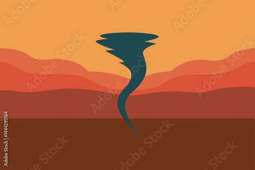 Desert Tornado A Powerful Vortex of Wind and Dust