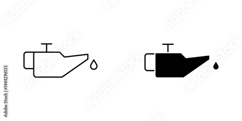 Oil can icon symbol collection on white background.