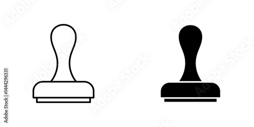 Stamp icon symbol collection on white background.