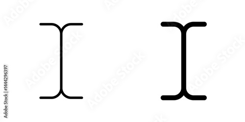 Cursor text icon symbol collection on white background.