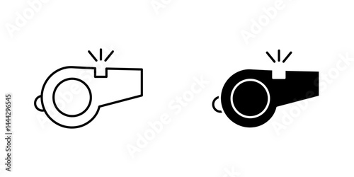 Whistle icon symbol collection on white background.