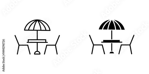 Terrace icon symbol collection on white background.