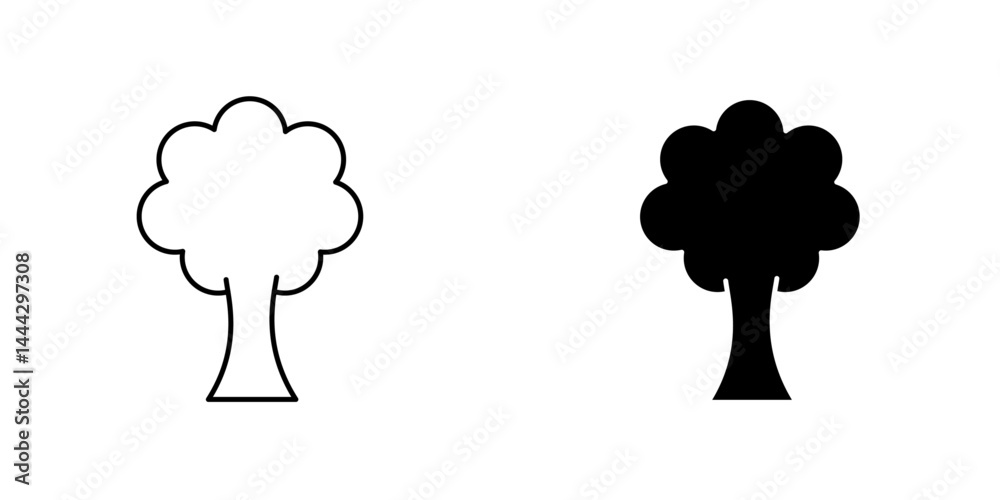 Tree icon symbol collection on white background. Tree icon symbol collection on white background.