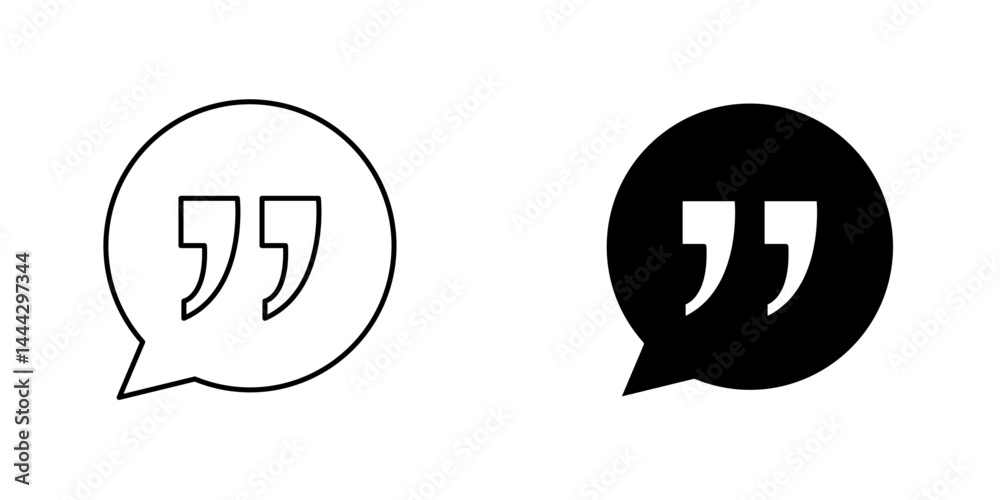 Comment quote icon symbol collection on white background. Comment quote icon symbol collection on white background.