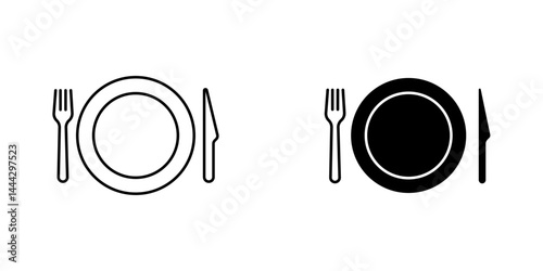 Restaurant icon symbol collection on white background.