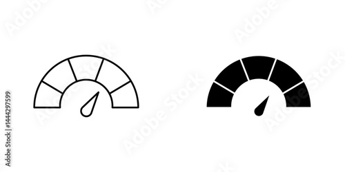 Tachometer icon symbol collection on white background.