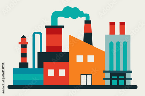 Industrial Complex A Visual Representation of Modern Manufacturing and Production