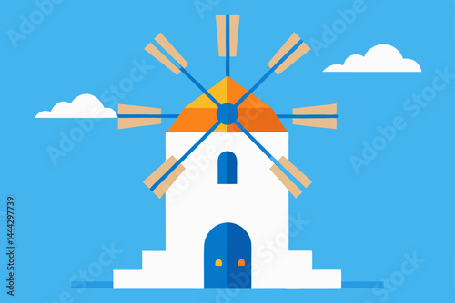 Charming Greek Windmill Iconic Architecture and Aegean Breeze