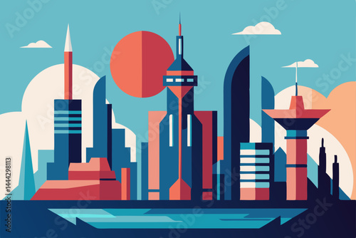 Futuristic Cityscape A Vibrant Vision of Tomorrow's Metropolis