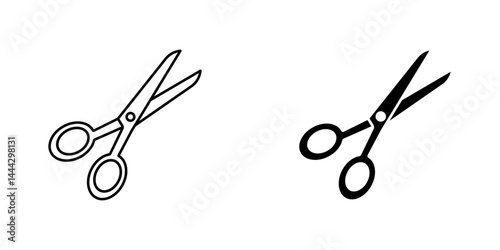 Scissors icon symbol collection on white background.