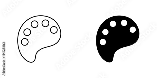 Palette icon symbol collection on white background.
