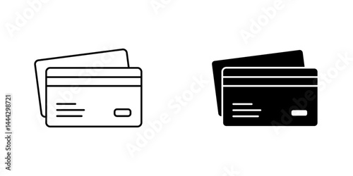 Credit card icon symbol collection on white background.