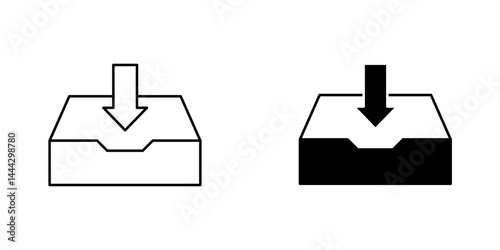 Inbox icon symbol collection on white background.
