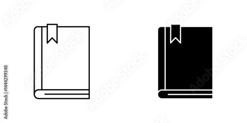 Book bookmark icon symbol collection on white background.