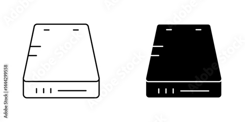 Hard Disk icon symbol collection on white background.