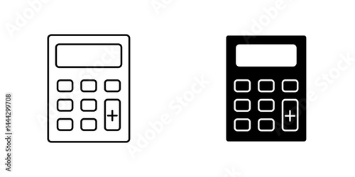 Calculator icon symbol collection on white background.