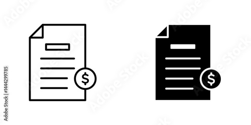 File invoice icon symbol collection on white background.