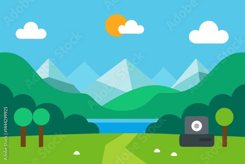 Serene Mountain Lake Landscape A Peaceful Nature Scene