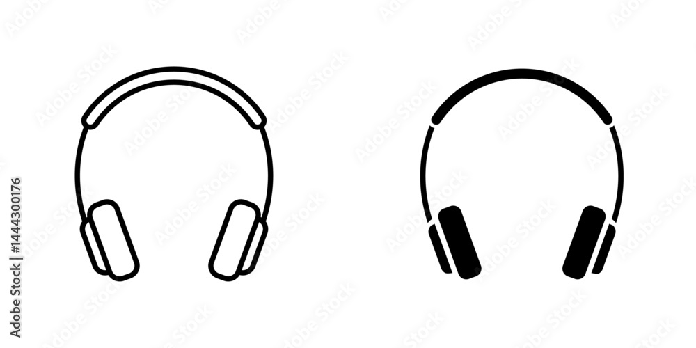 Headset icon symbol collection on white background. Headset icon symbol collection on white background.