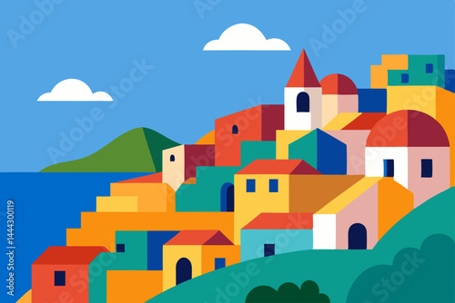 Vibrant Coastal Village A Colorful Mediterranean Escape