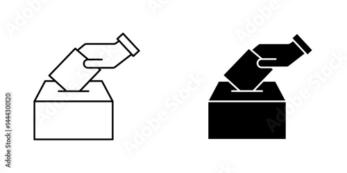 Ballot icon symbol collection on white background.