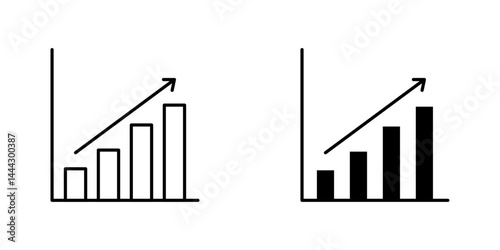Stats icon symbol collection on white background.