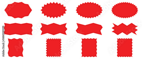 WebPrice tags, Stickers, Labels, Tags, Ribbons, Red shopping labels, Sale, Discount sticker, Special offer, Price tag, Supermarket promotional badge, Vector, Sunburst icon, Starburst red sticker, Spec