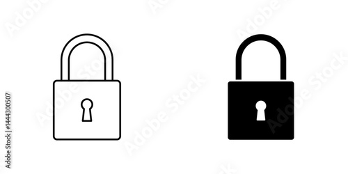 Lock icon symbol collection on white background.