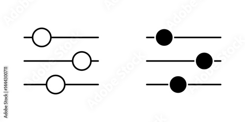 Settings sliders icon symbol collection on white background.