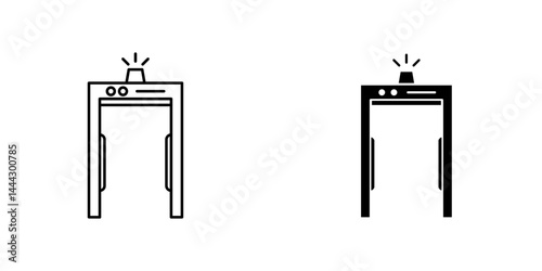 Metal detector icon symbol collection on white background.