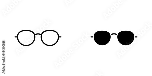 Glasses icon symbol collection on white background.