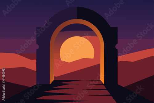 Sunset Archway A Gateway to Serene Desert Landscapes