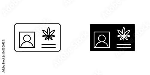 Medical marijuana card icon symbol collection on white background.