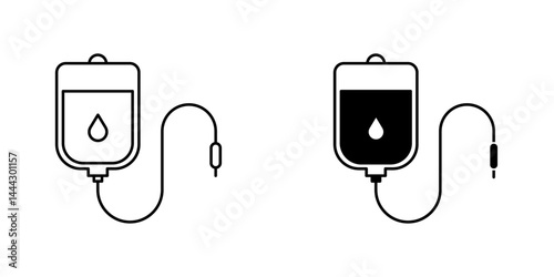 Blood transfusion icon symbol collection on white background.