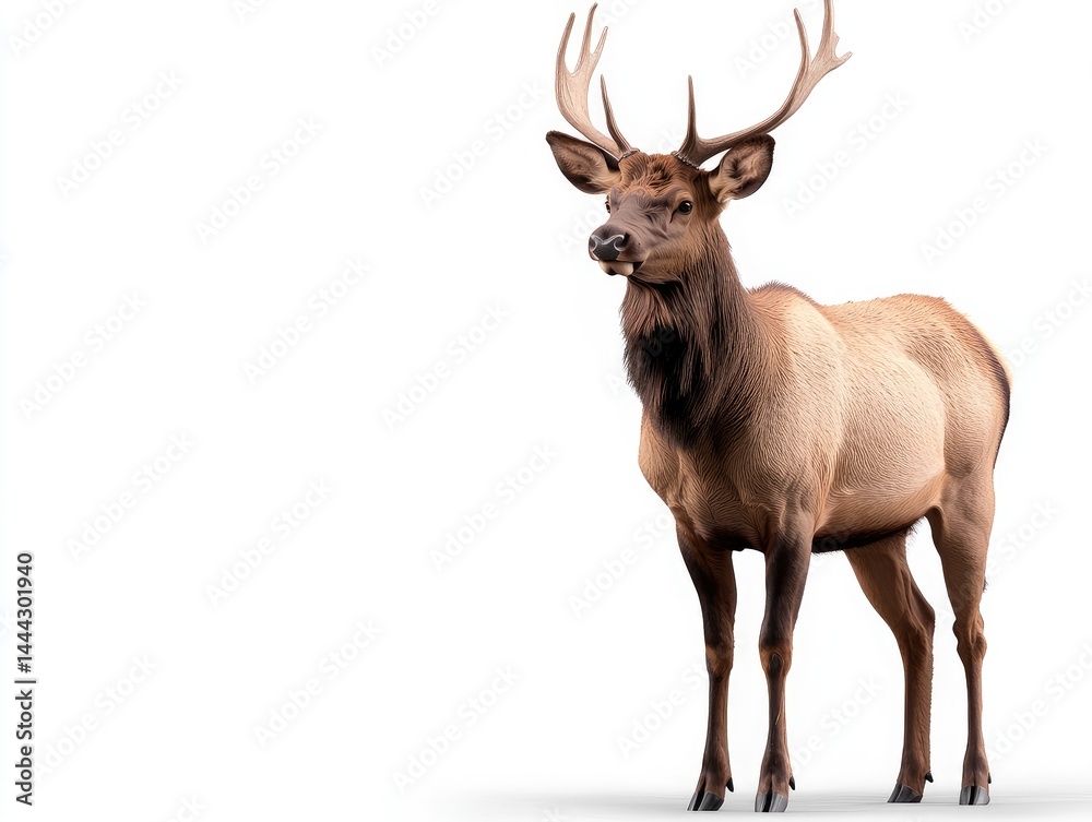 Obraz premium Elk standing against white background
