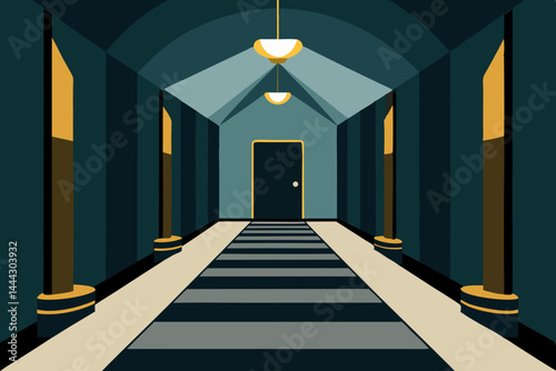 Mysterious Hallway An Intriguing Architectural Illustration